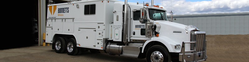 Bonnetts Wireline truck at shop