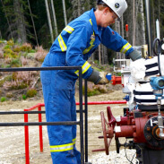 Worker maintaining Well-head